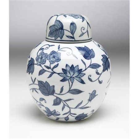 AA IMPORTING AA Importing 59767 Blue & White Round Jar with Lid 59767